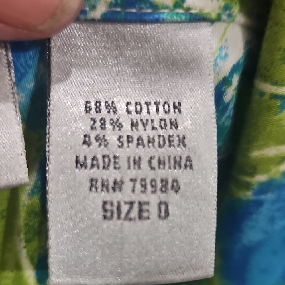 Chico's Vibrant Blue and Green Jean Jacket - Picture 3 of 9